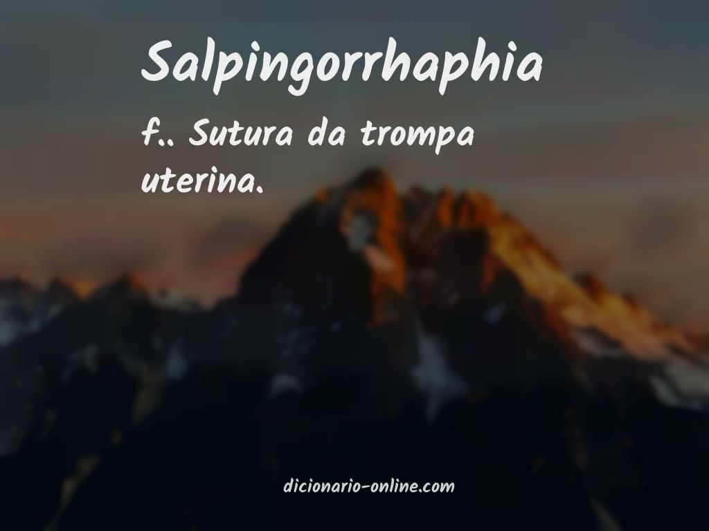 Significado de salpingorrhaphia