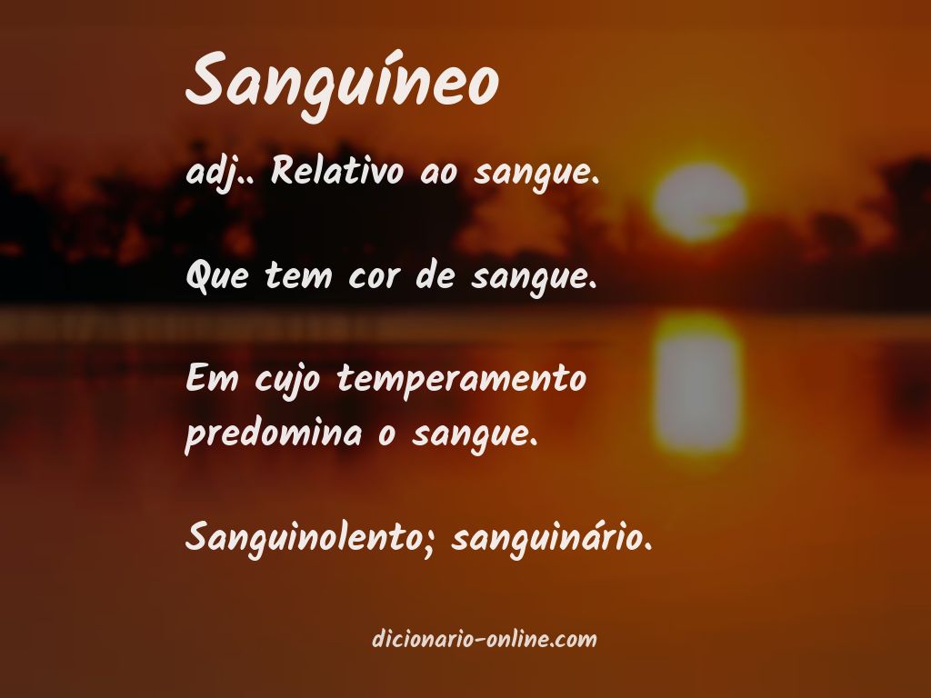 Significado de sanguíneo