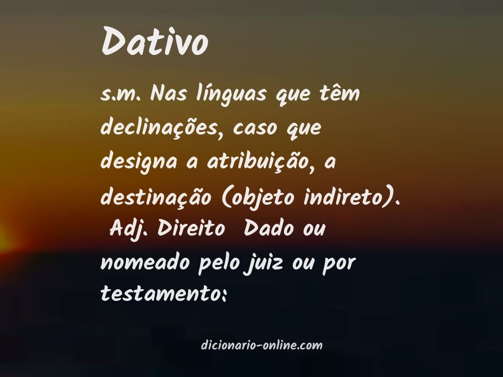 Significado de dativo