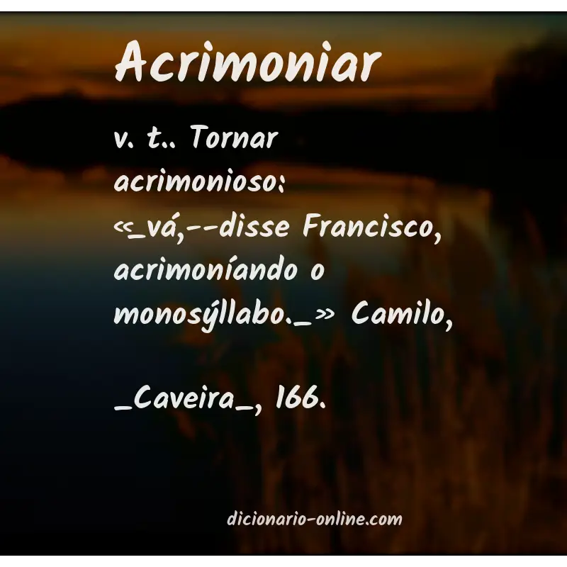 Significado de acrimoniar
