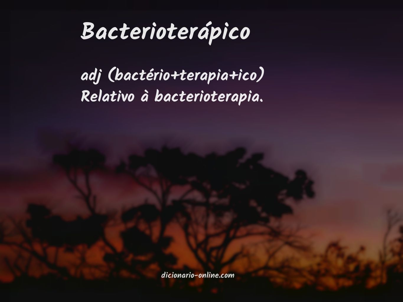 Significado de bacterioterápico