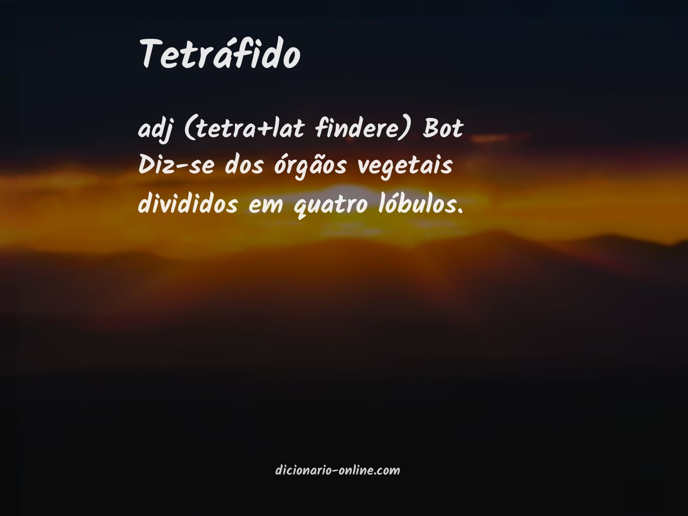 Significado de tetráfido