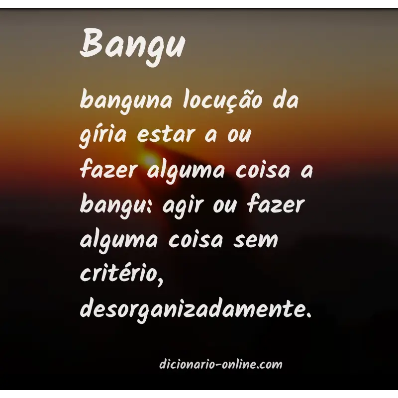 Significado de bangu