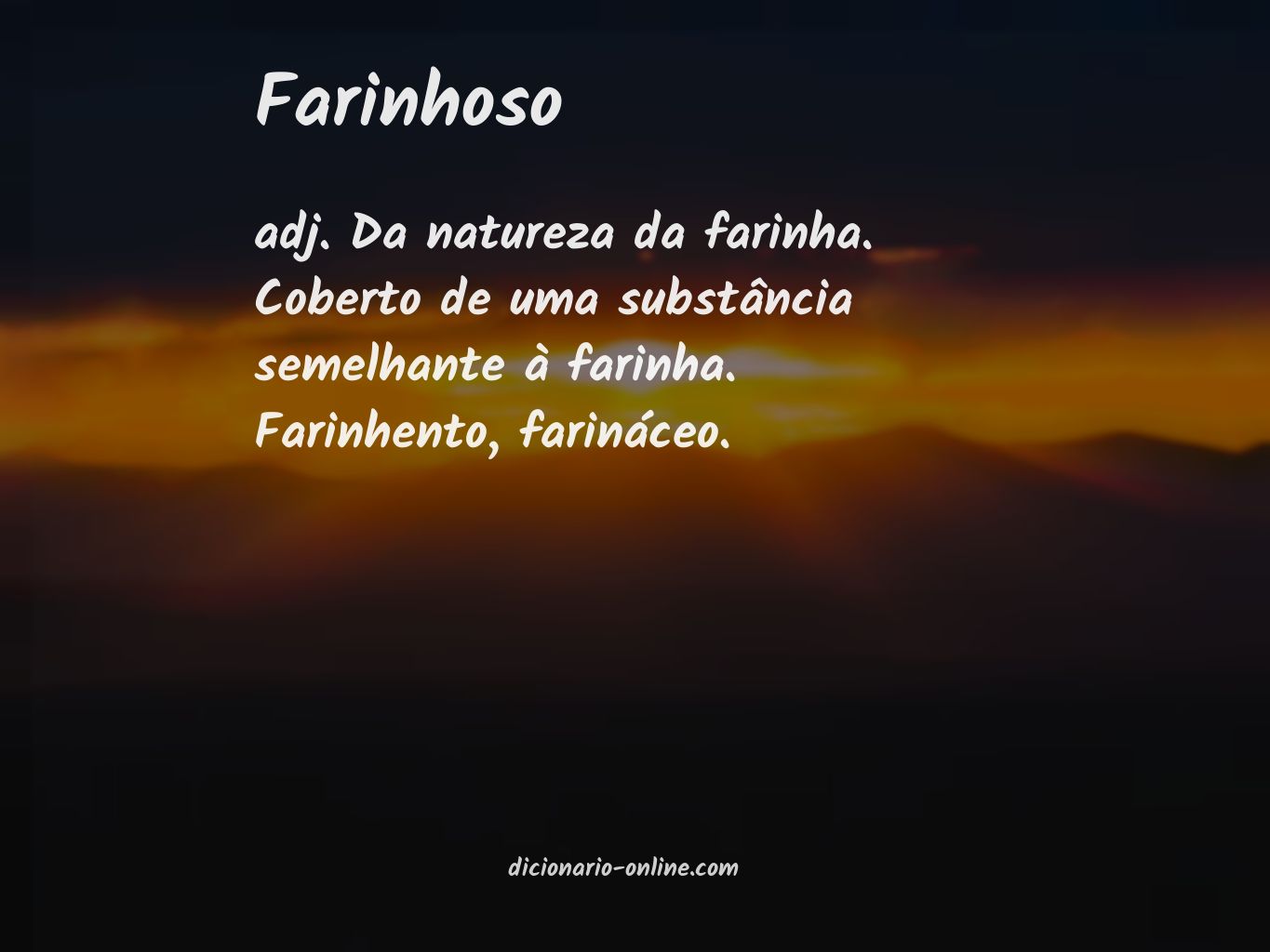 Significado de farinhoso