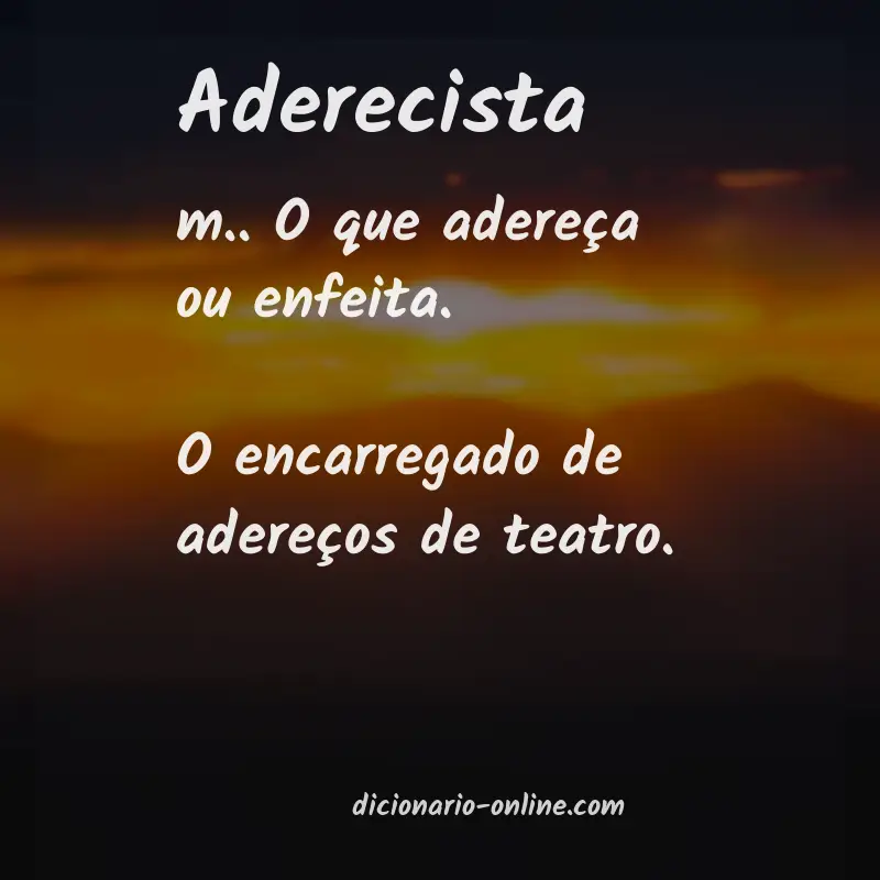 Significado de aderecista