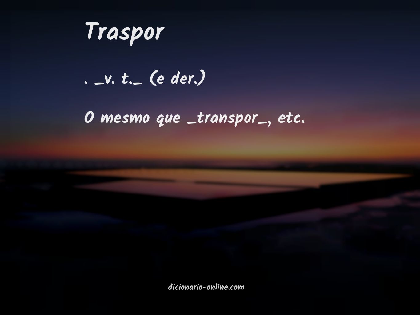 Significado de traspor