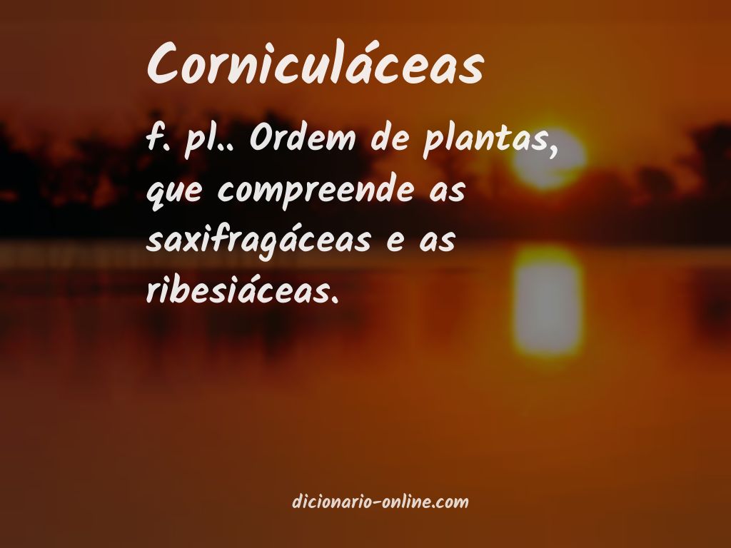 Significado de corniculáceas