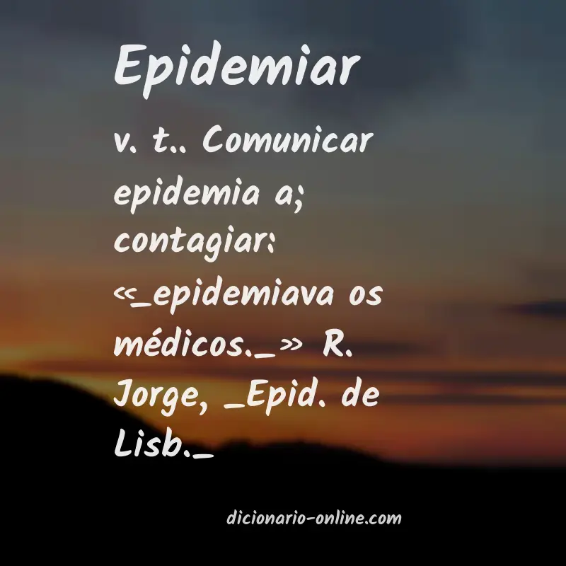 Significado de epidemiar