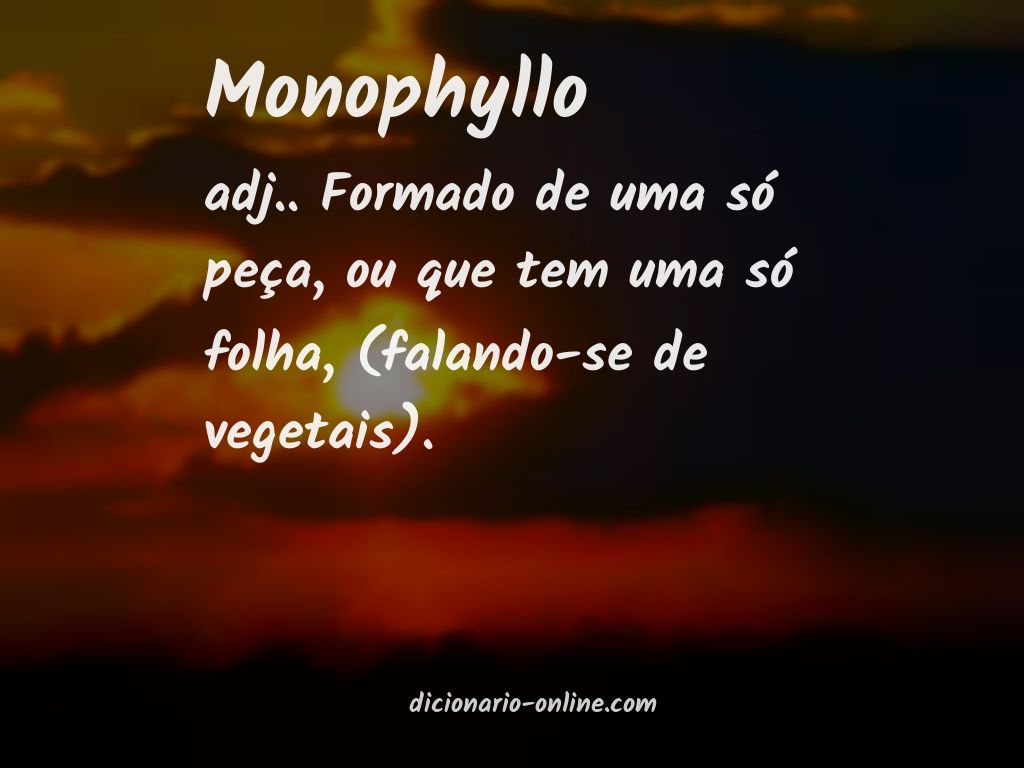 Significado de monophyllo