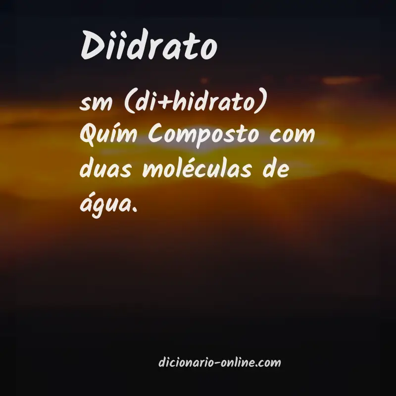 Significado de diidrato