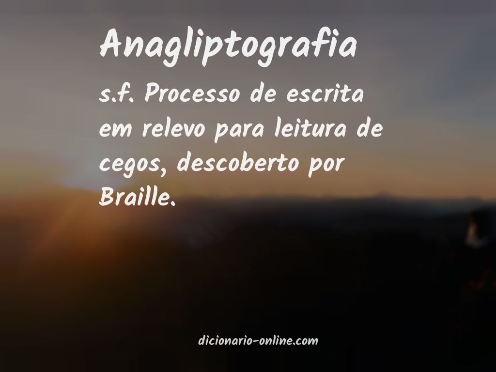 Significado de anagliptografia