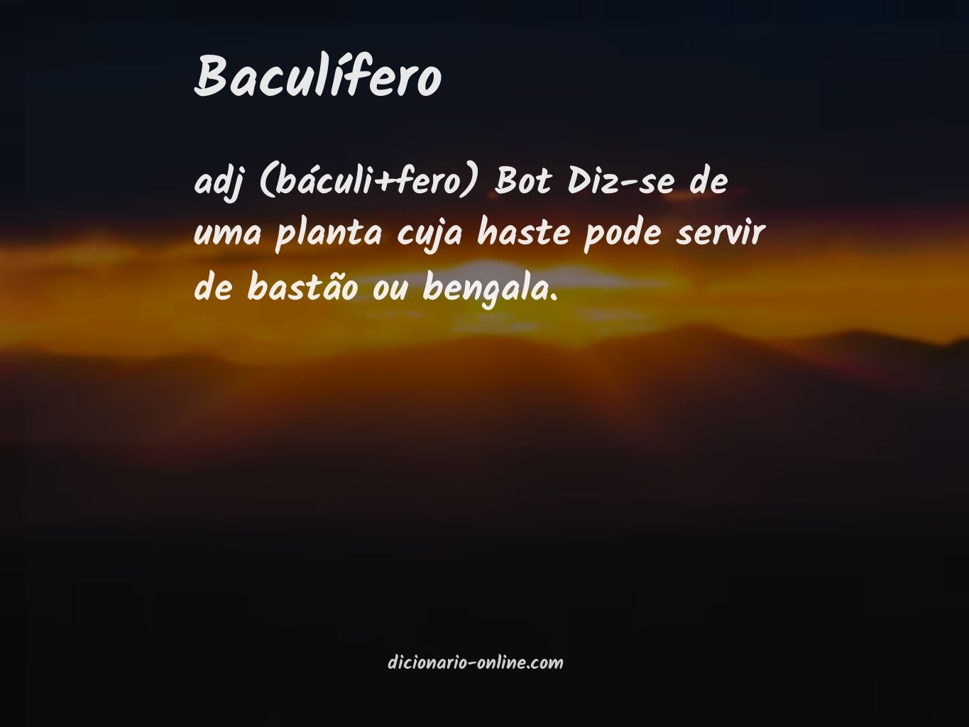 Significado de baculífero