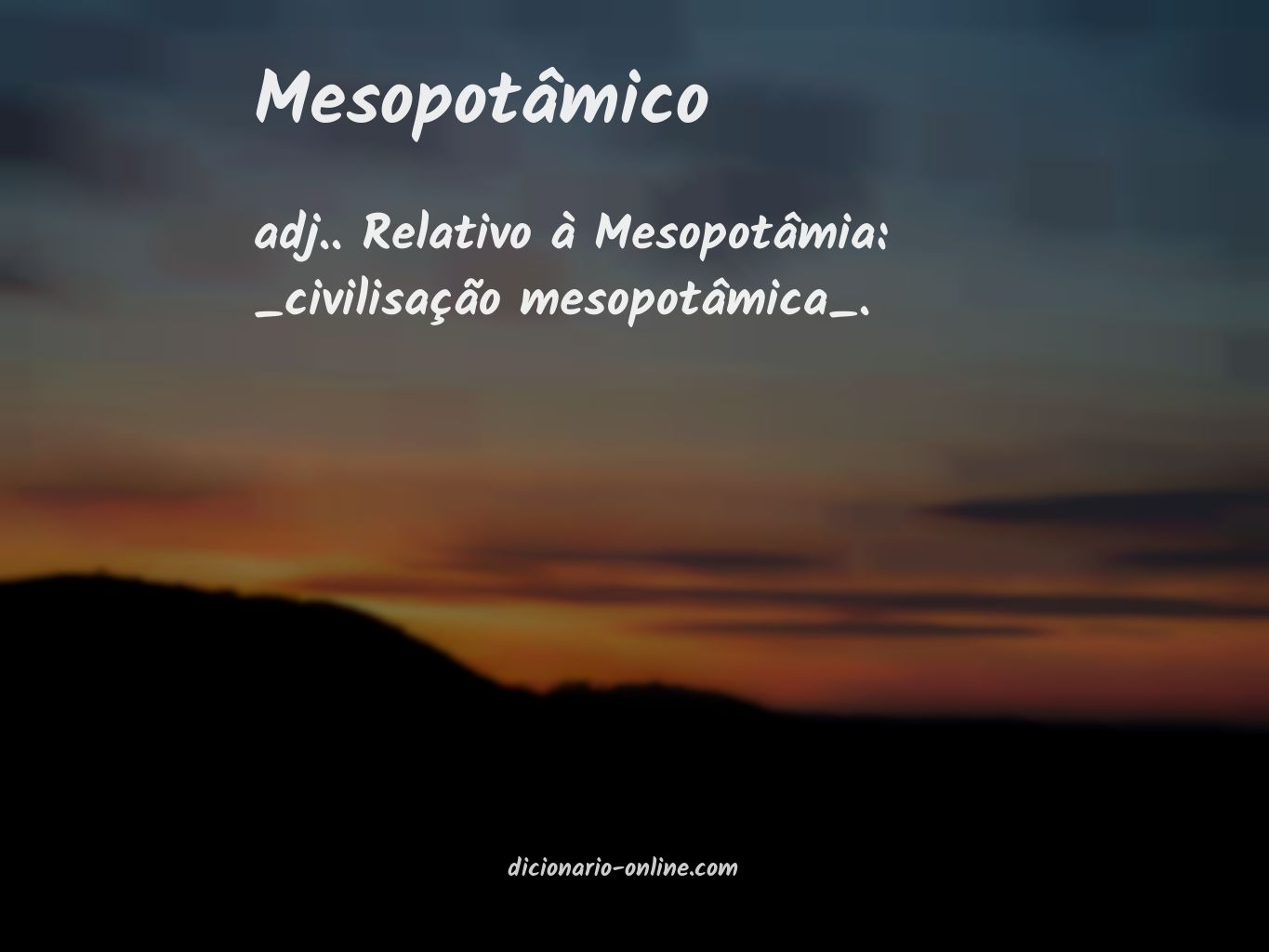 Significado de mesopotâmico