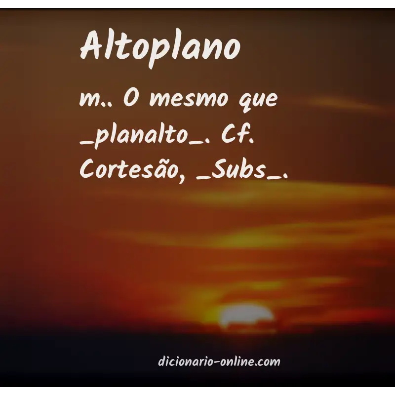 Significado de altoplano