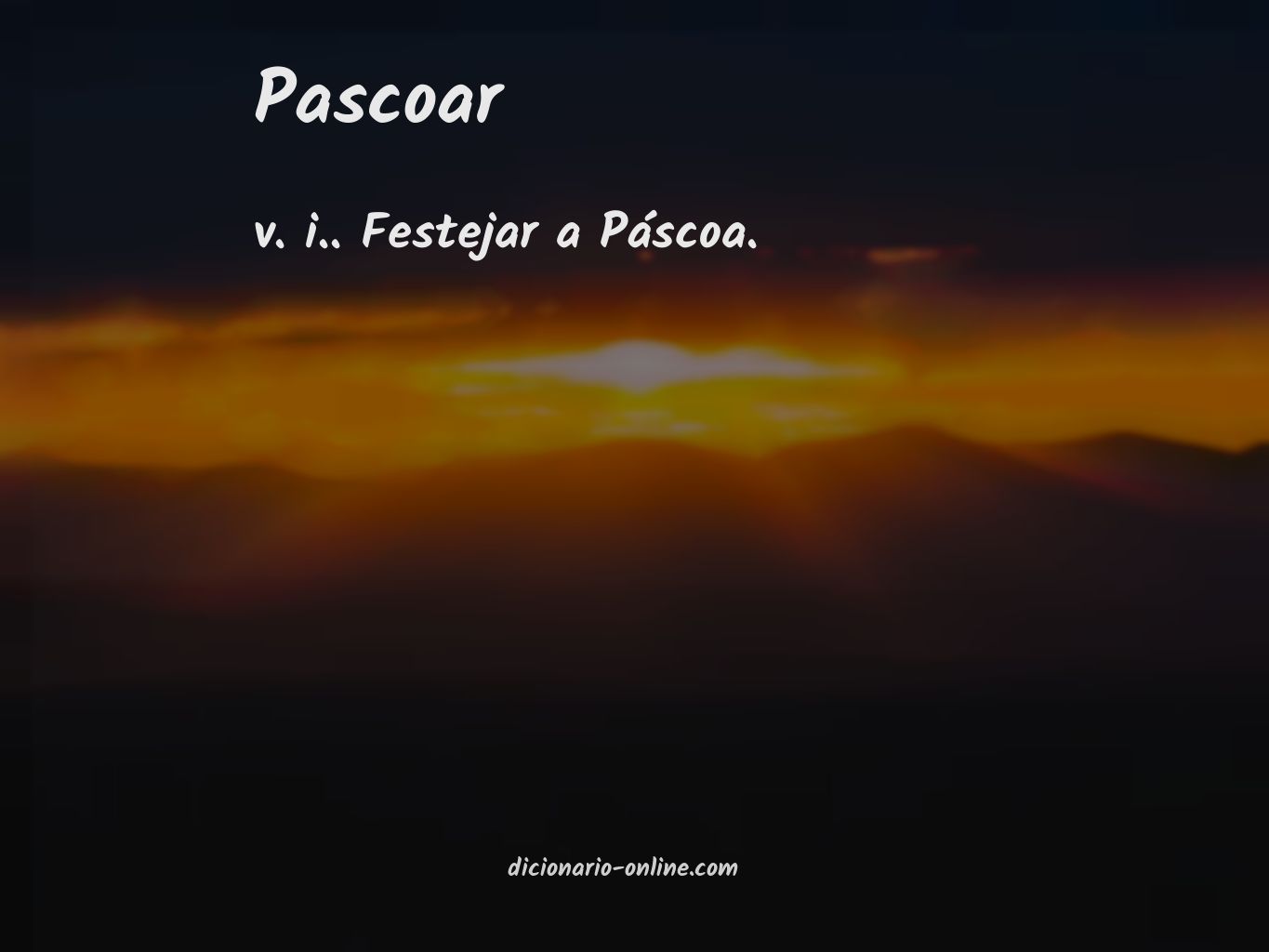 Significado de pascoar