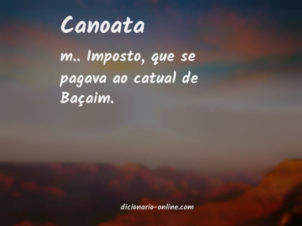 Significado de canoata