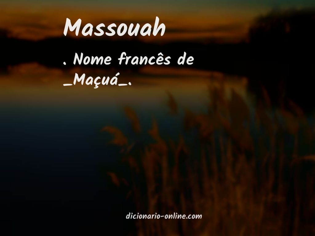 Significado de massouah