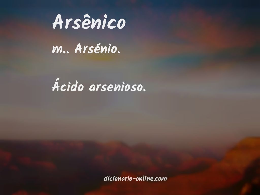 Significado de arsênico