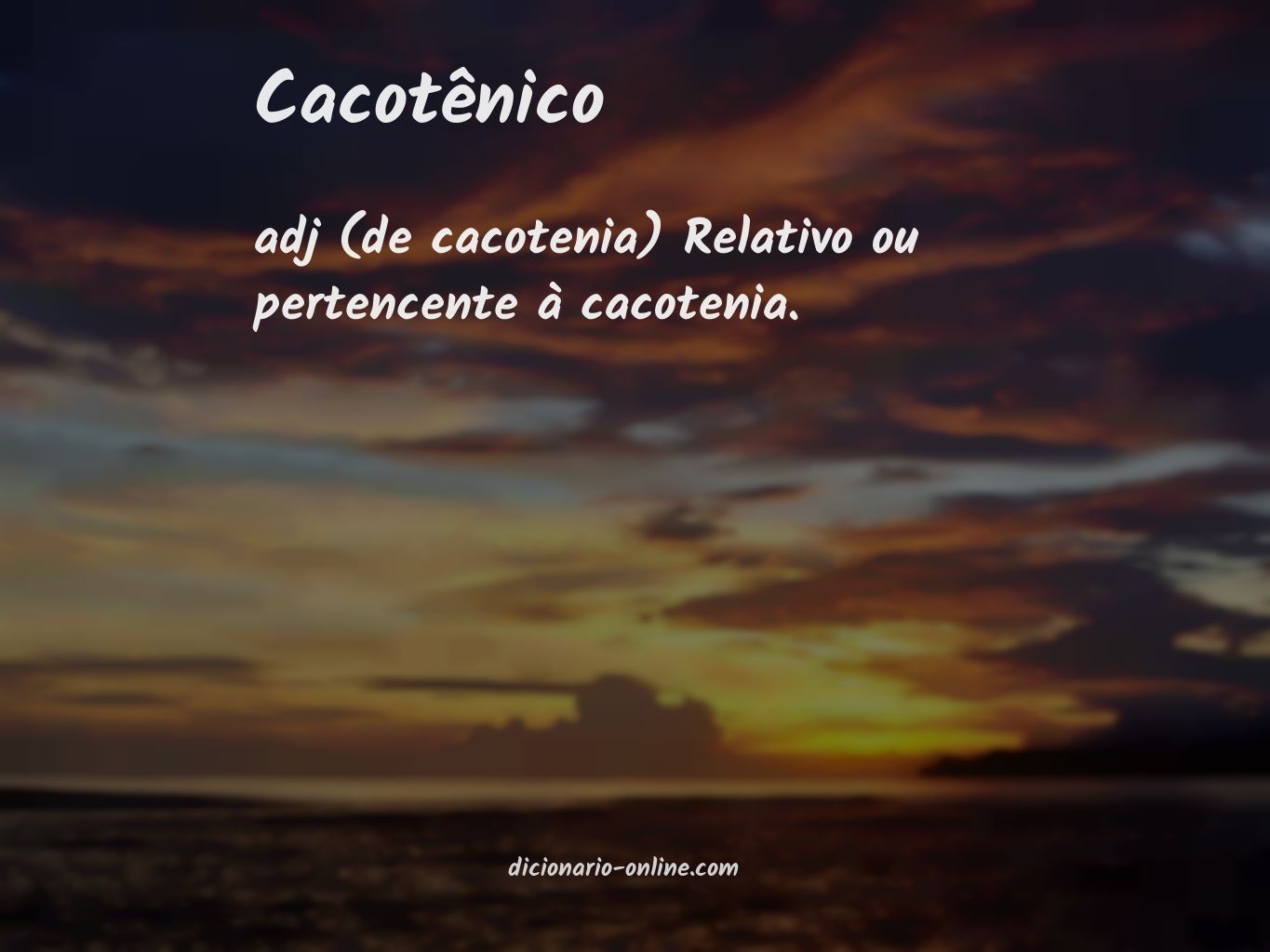 Significado de cacotênico