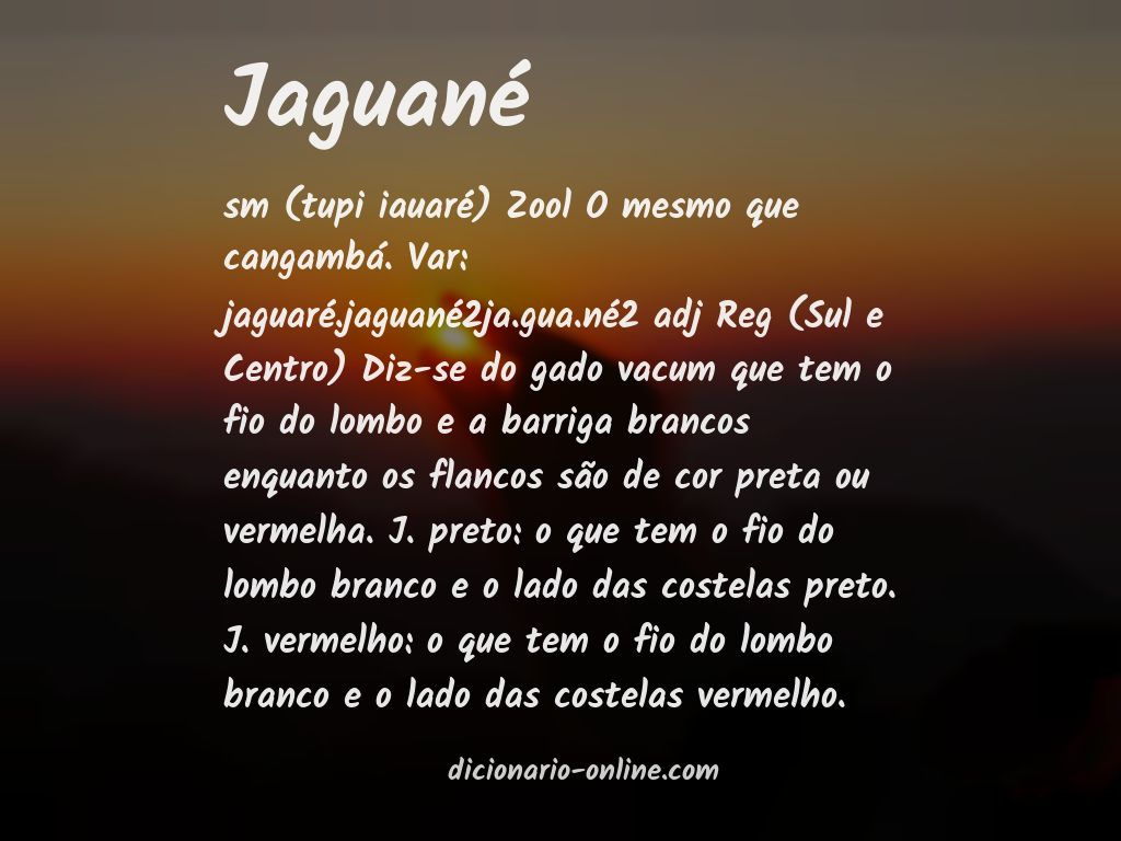 Significado de jaguané