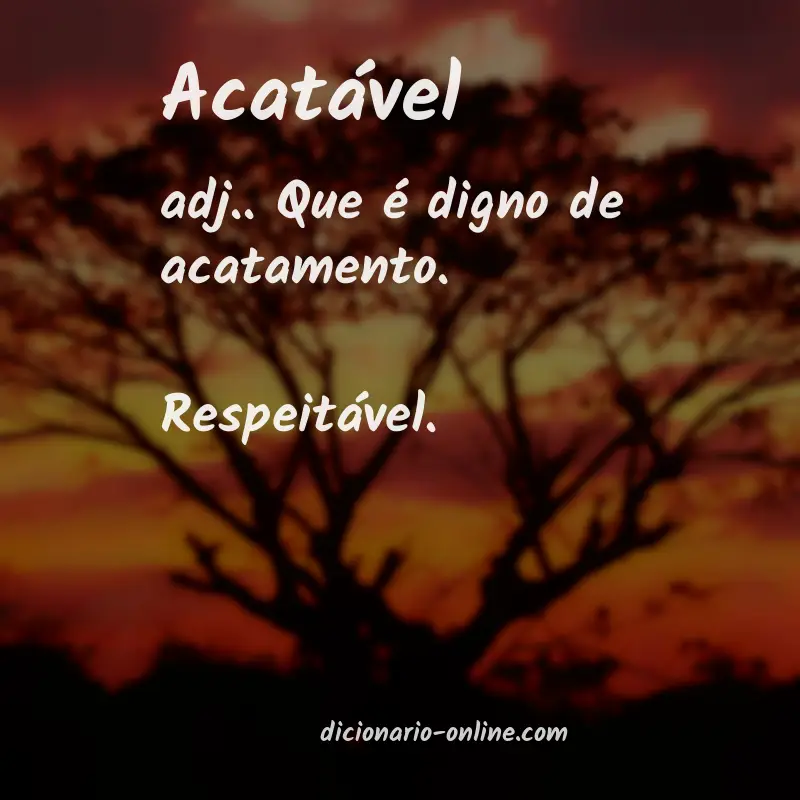 Significado de acatável