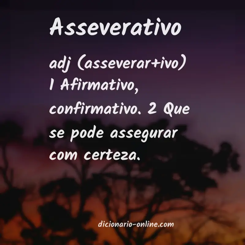 Significado de asseverativo