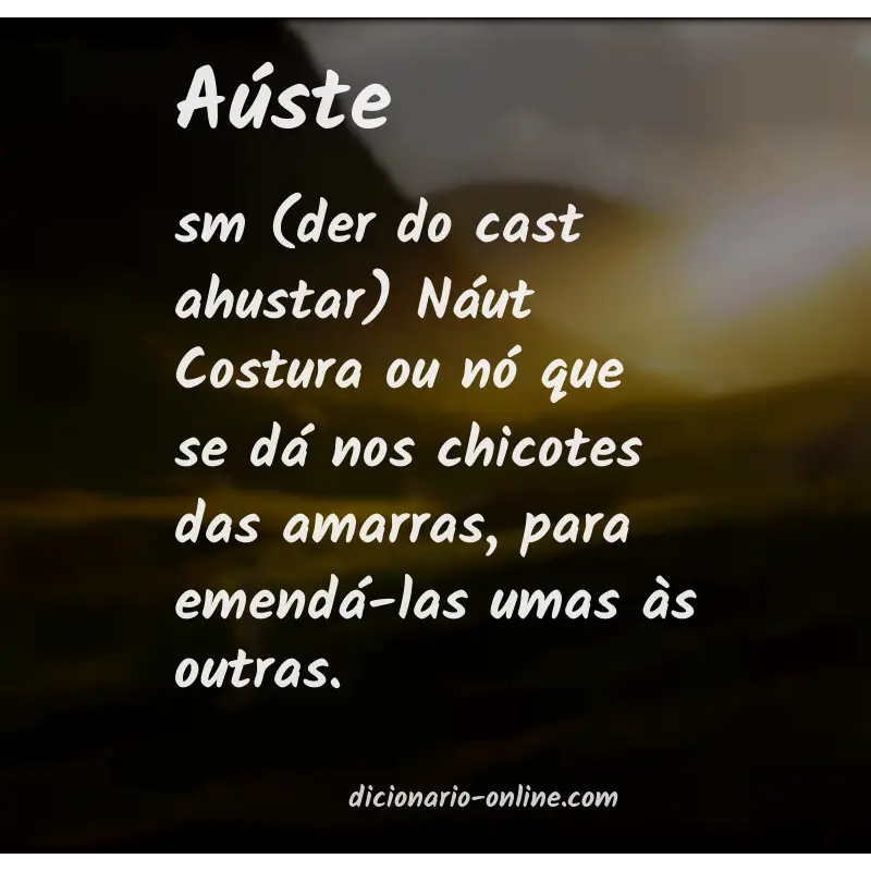 Significado de aúste