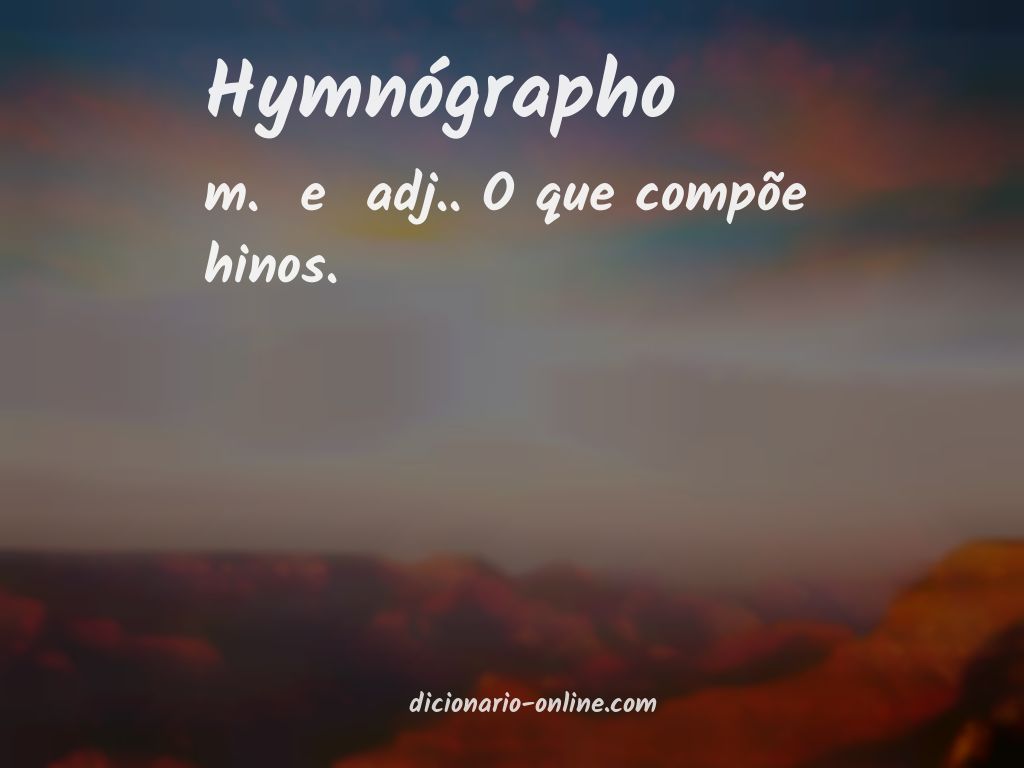 Significado de hymnógrapho