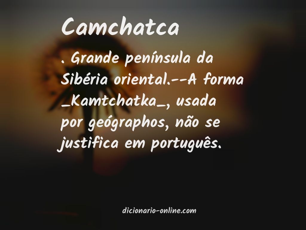 Significado de camchatca