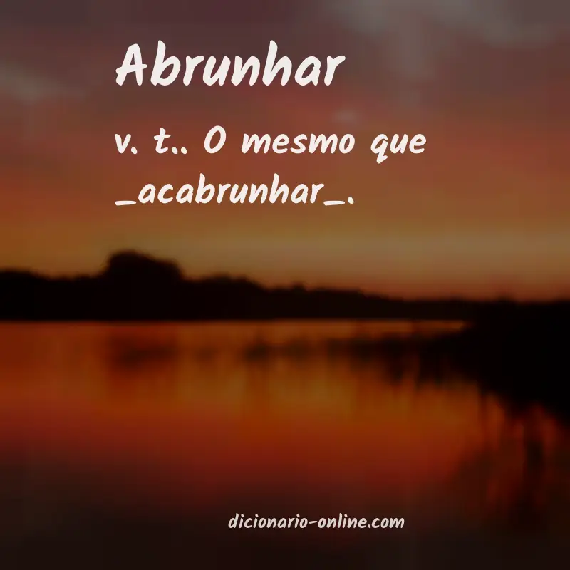 Significado de abrunhar