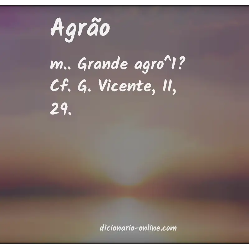 Significado de agrão