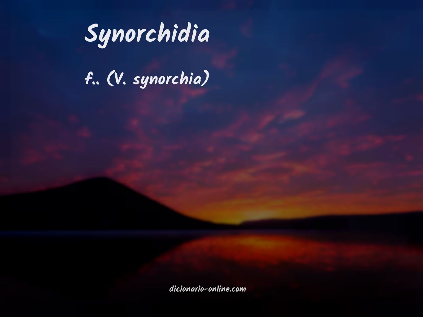 Significado de synorchidia