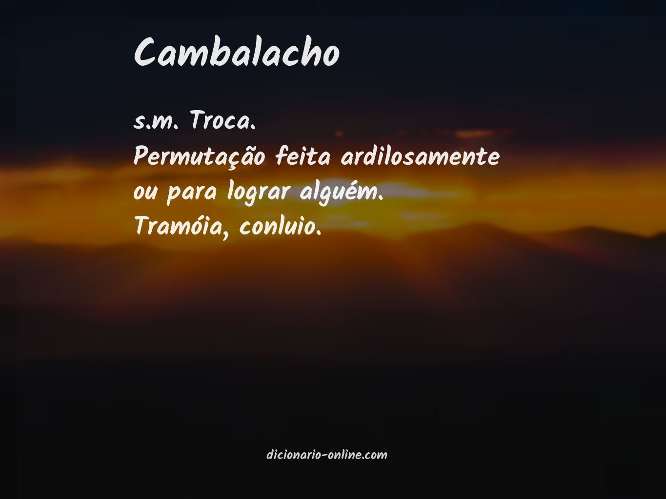 Significado de cambalacho