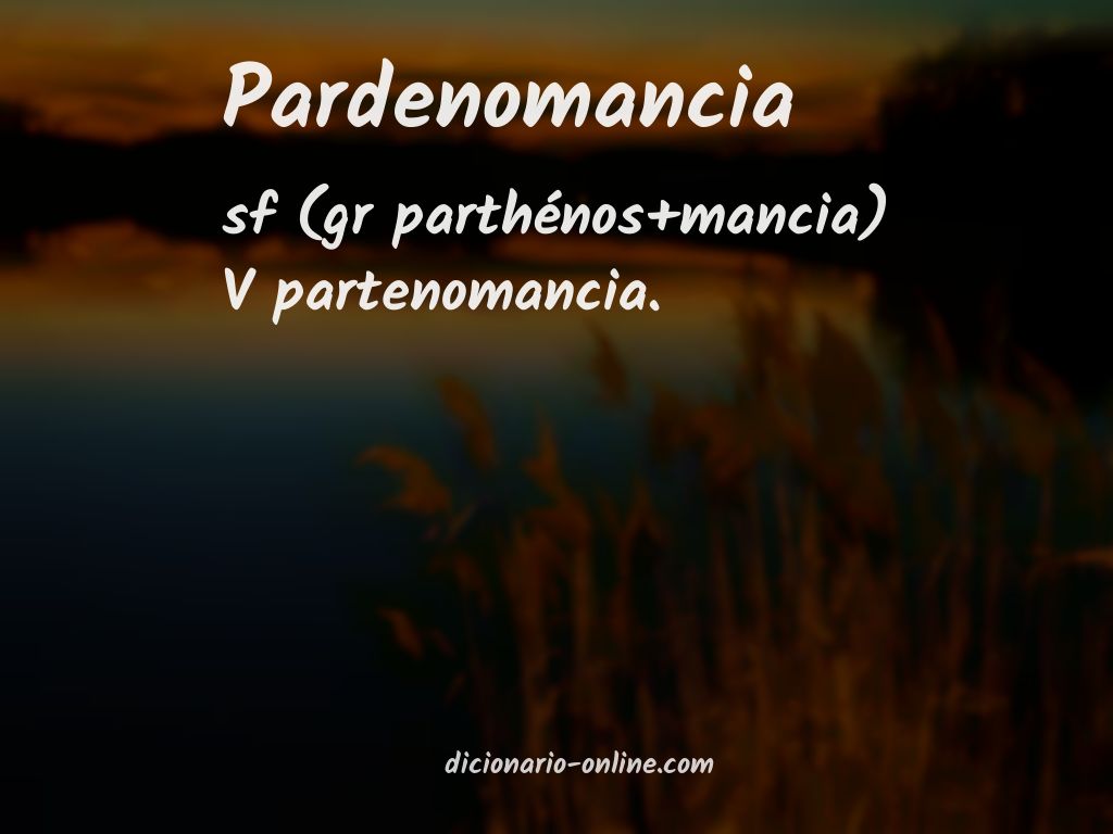 Significado de pardenomancia