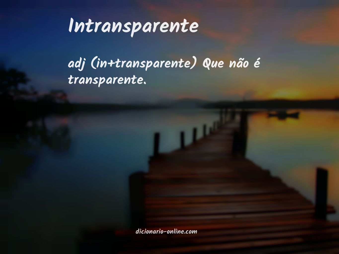 Significado de intransparente