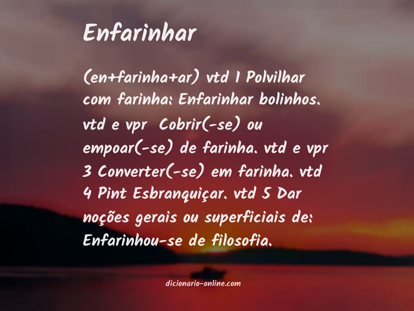 Significado de enfarinhar