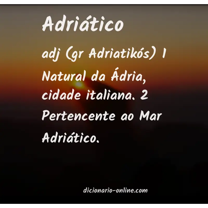 Significado de adriático