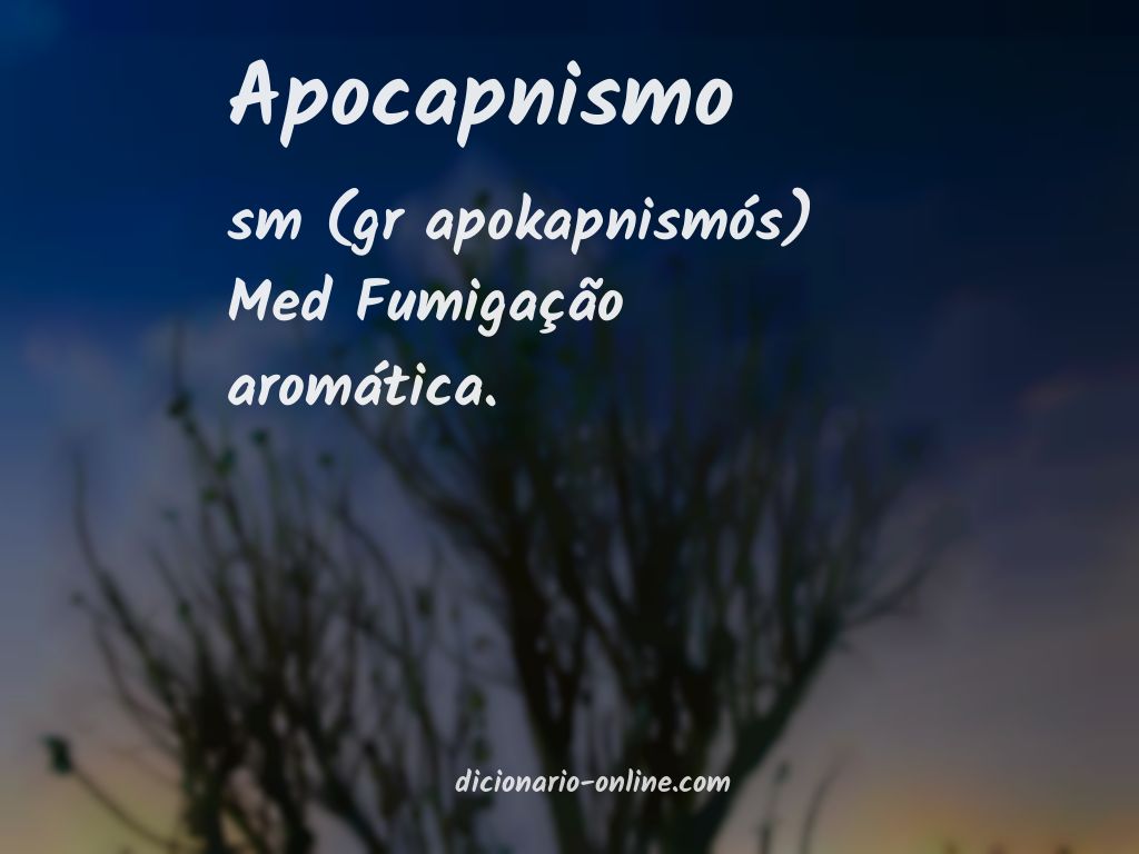 Significado de apocapnismo