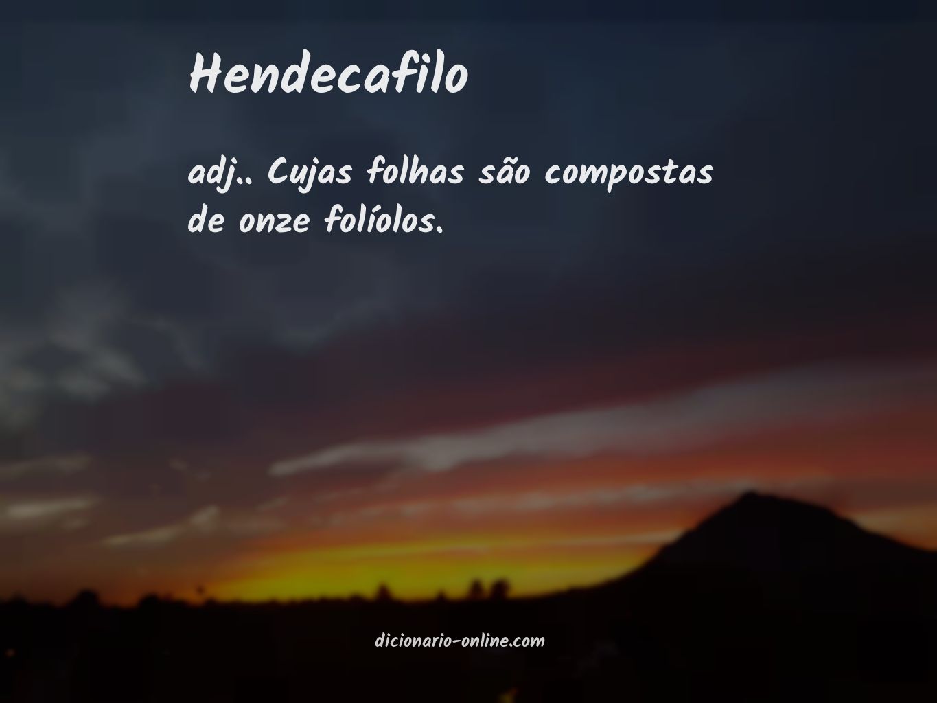 Significado de hendecafilo