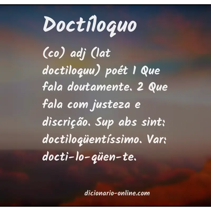 Significado de doctíloquo