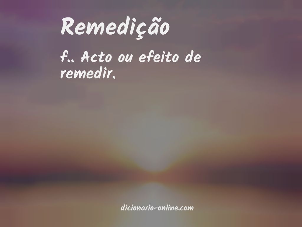 Significado de remedição