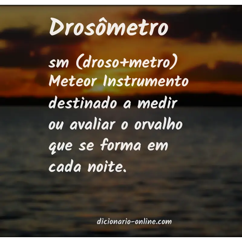 Significado de drosômetro