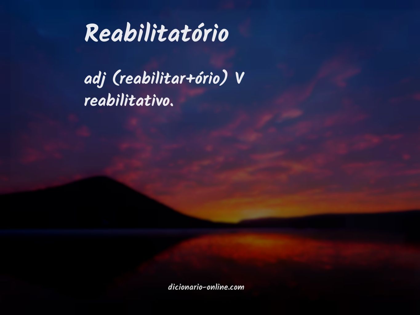 Significado de reabilitatório