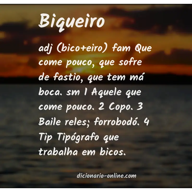 Significado de biqueiro