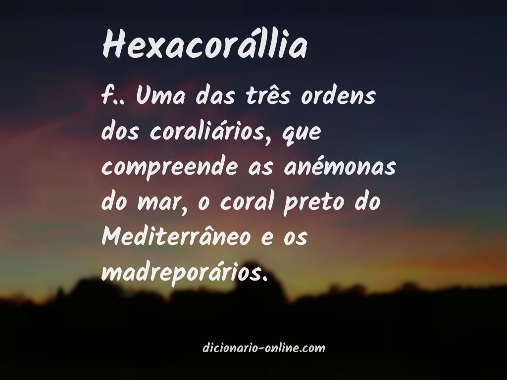 Significado de hexacorállia