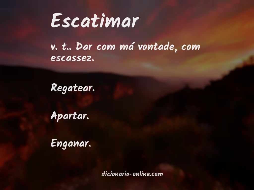 Significado de escatimar