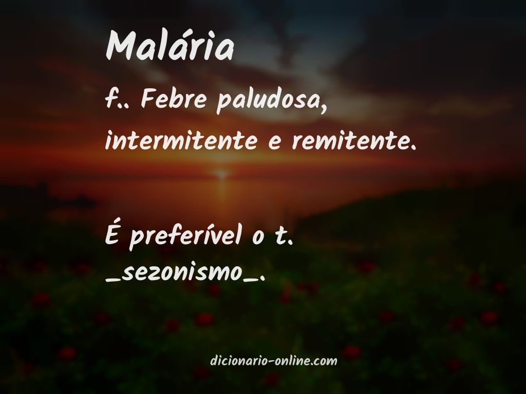 Significado de malária