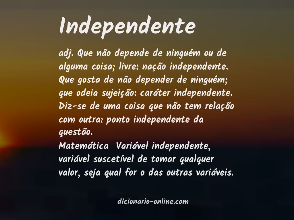 Significado de independente