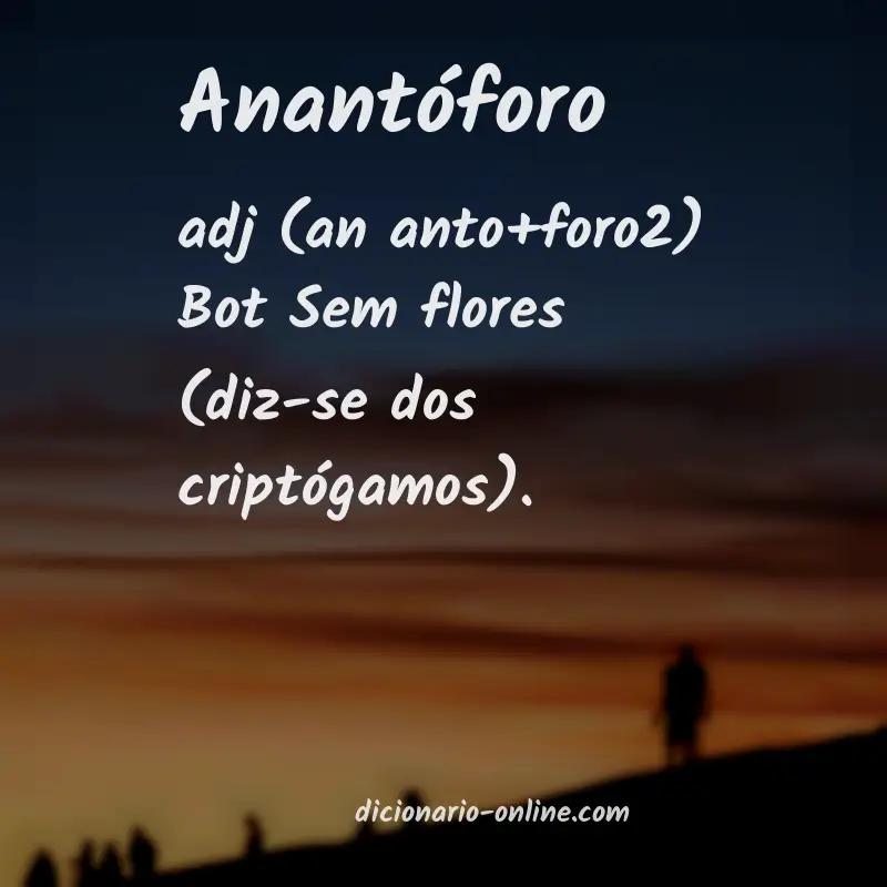 Significado de anantóforo