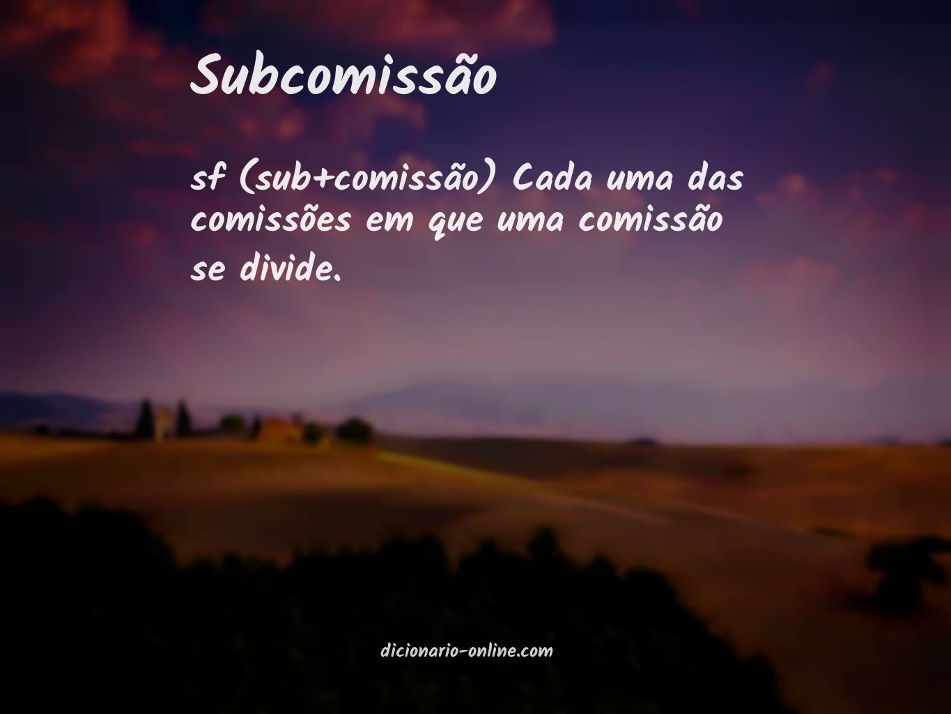 Significado de subcomissão